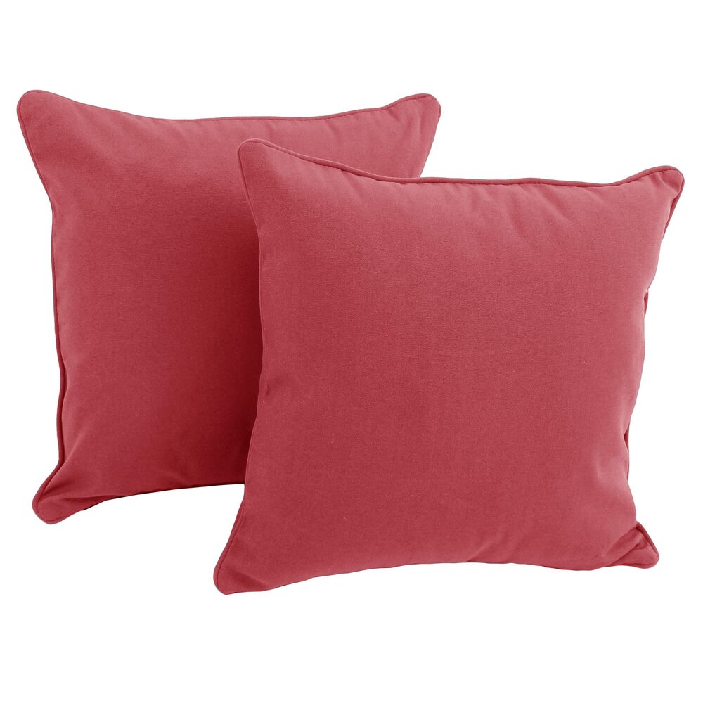 1134 Corded Microsuede Square Throw Pillow, 18", Berry Berry 2 Count